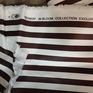 Vintage Waverly brown cream "Boxer" striped fabric approx 2 yds 54" wide cotton